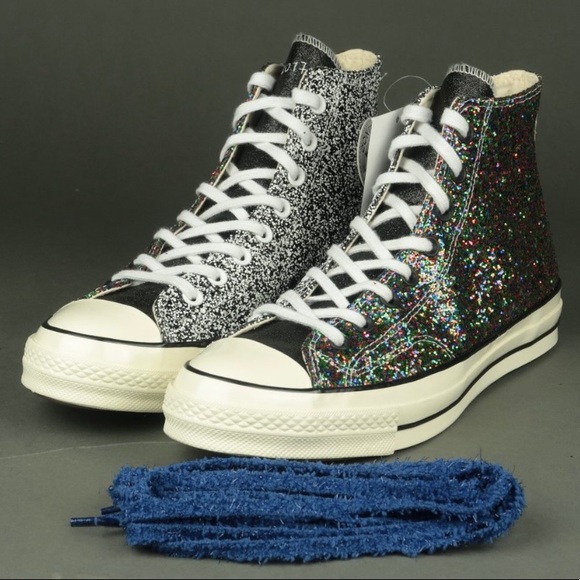 Converse x JW Anderson Chuck Taylor All Star High Tops Black Multicolor Glitter - Picture 3 of 14